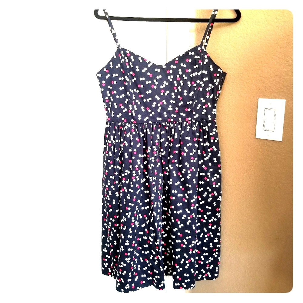GAP Navy blue polkadot spaghetti strap dress